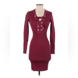 Excellent condition Michael Michael Kors long sleeve lace up bodycon dress